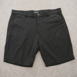 Theory Shorts Mens 34 Black Flat Front Chinos Performance Mid Rise